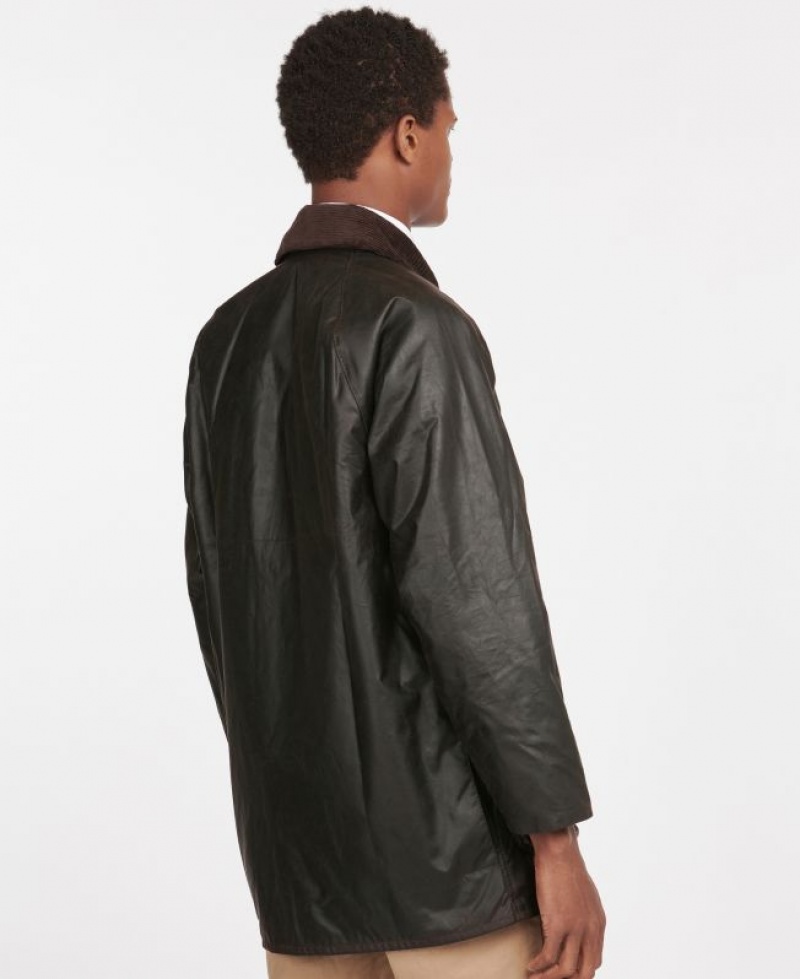 Dark Green Men Barbour Beaufort® Cotton Waxed Jacket | US-3261SUNGM