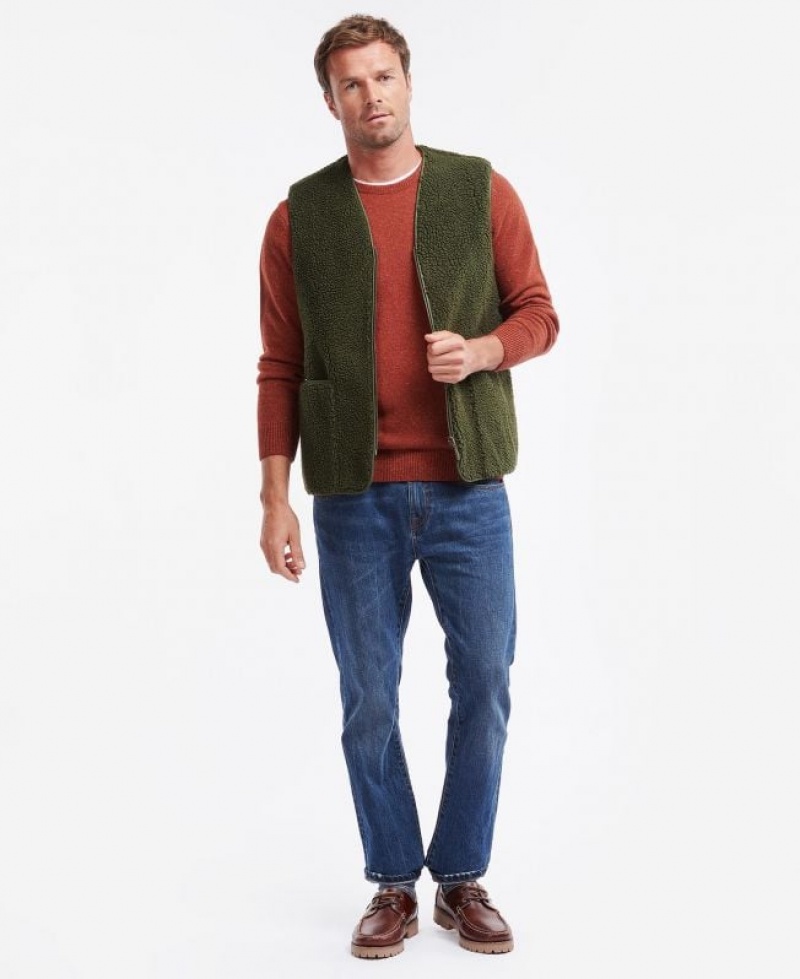 Dark Green Men Barbour Berber Liner Vest | US-2756YDKBG