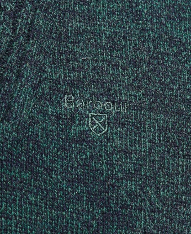 Dark Green Men Barbour Essential Lambswool Half Zip Sweater | US-1598HYXKQ