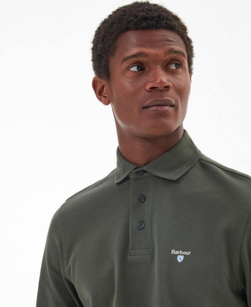 Dark Green Men Barbour Firbank Polo Shirt | US-0683UPQJL