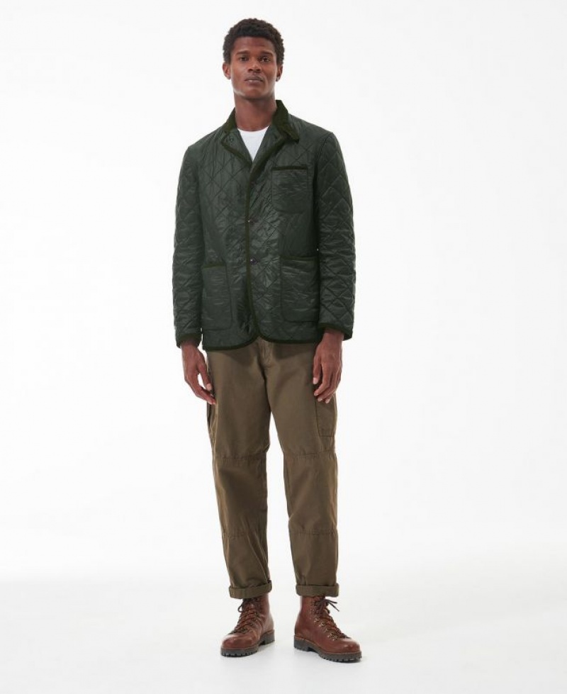 Dark Green Men Barbour Foreman Polarquilt Quilted Jacket | US-7028ZYCJX