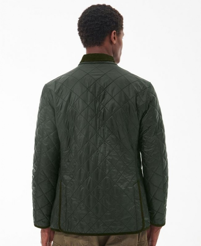 Dark Green Men Barbour Foreman Polarquilt Quilted Jacket | US-7028ZYCJX