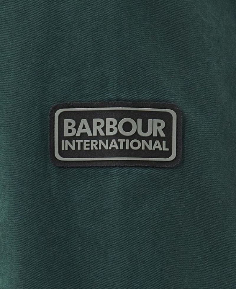 Dark Green Men Barbour International Adey Overshirt | US-0385SQTGD