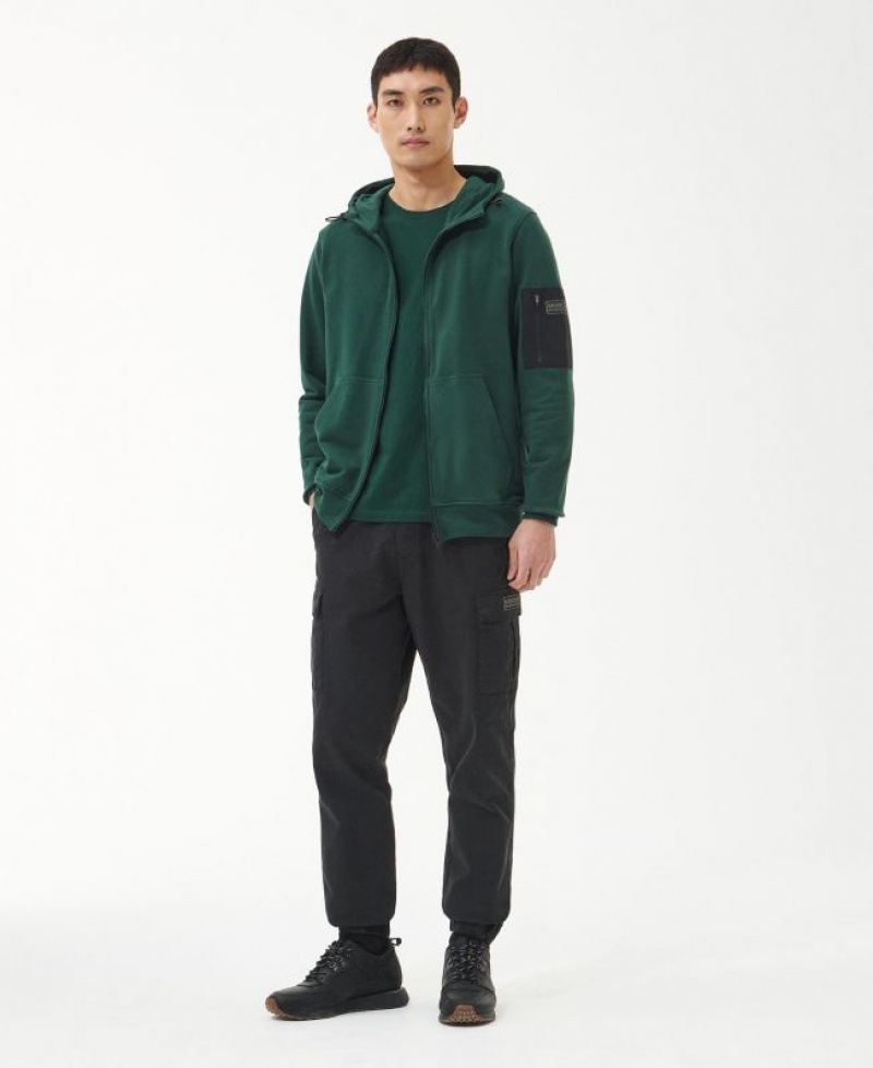 Dark Green Men Barbour International Alloy Hoodie | US-1945WNTDJ