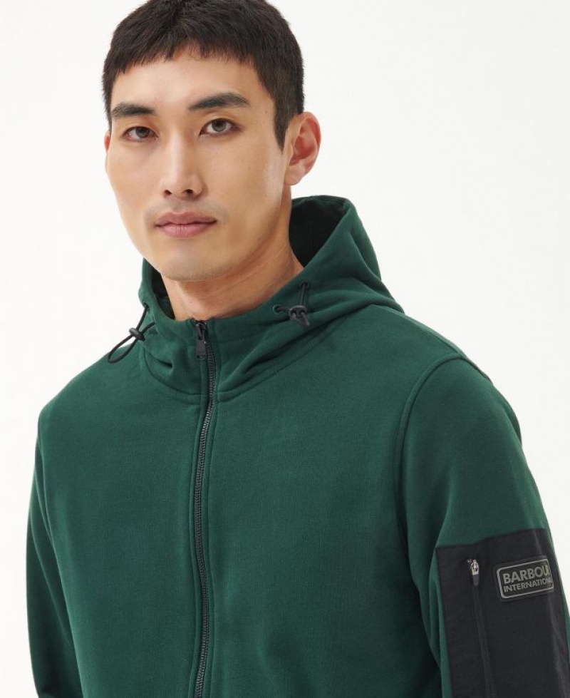 Dark Green Men Barbour International Alloy Hoodie | US-1945WNTDJ