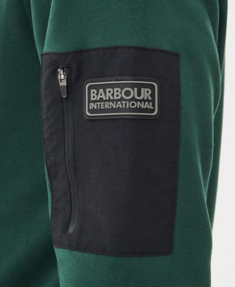 Dark Green Men Barbour International Alloy Hoodie | US-1945WNTDJ