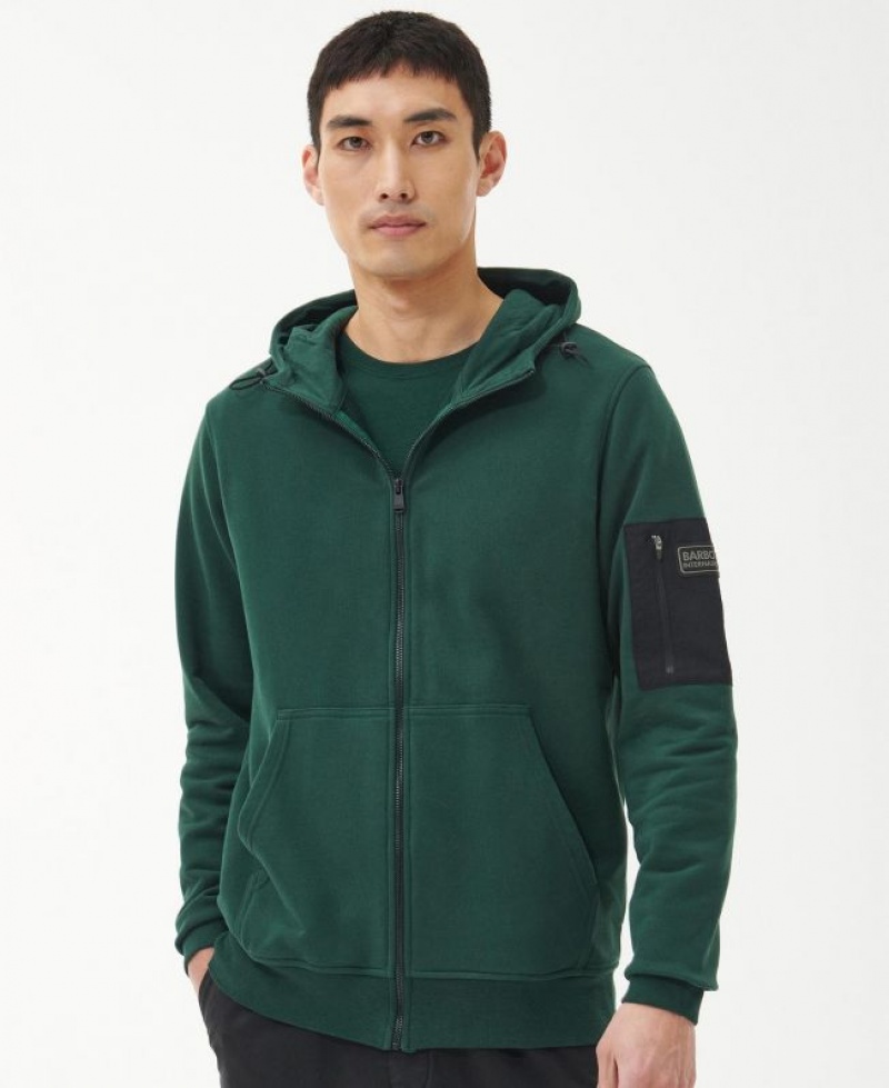 Dark Green Men Barbour International Alloy Hoodie | US-1945WNTDJ