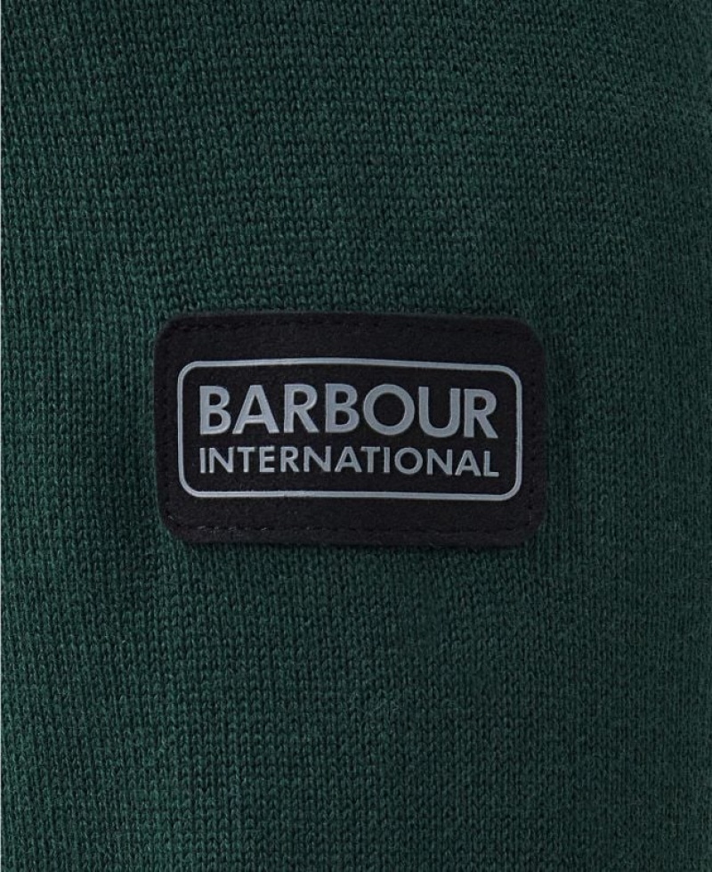 Dark Green Men Barbour International Cotton Half Zip Sweater | US-2741GCOLX