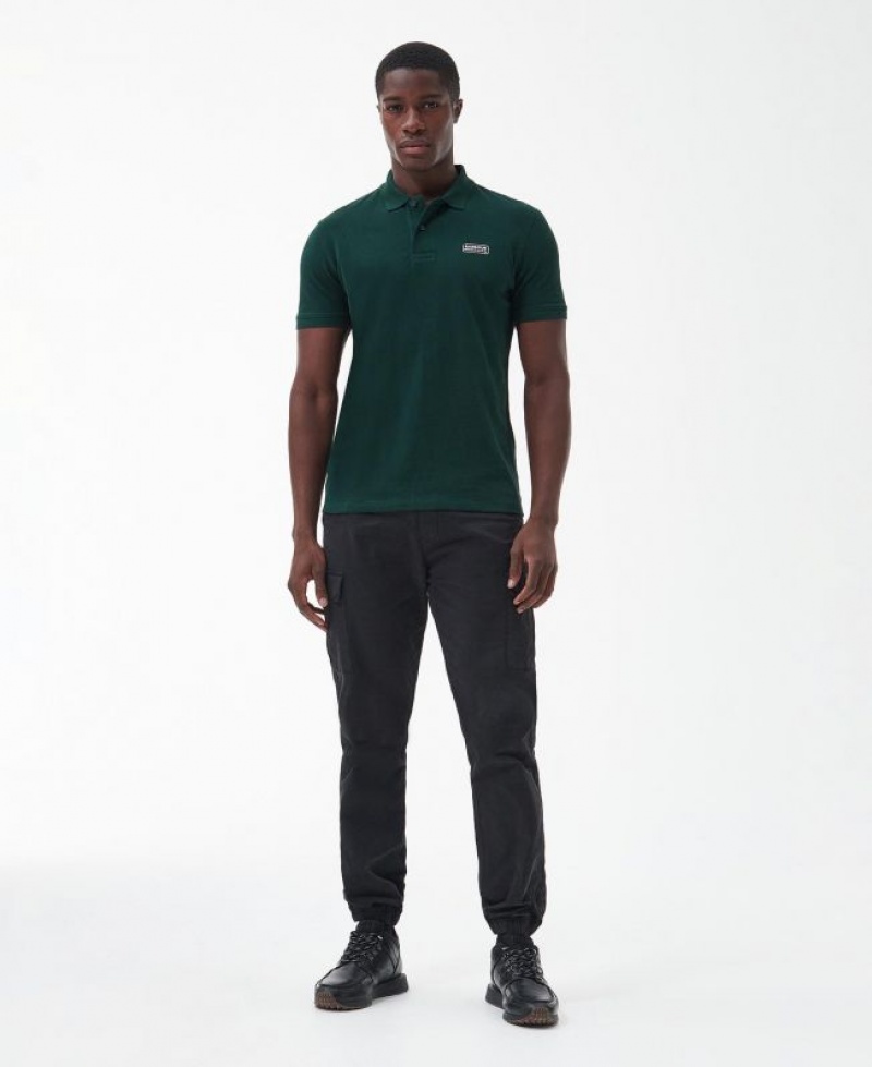 Dark Green Men Barbour International Essential Polo Shirt | US-8746UFMXQ