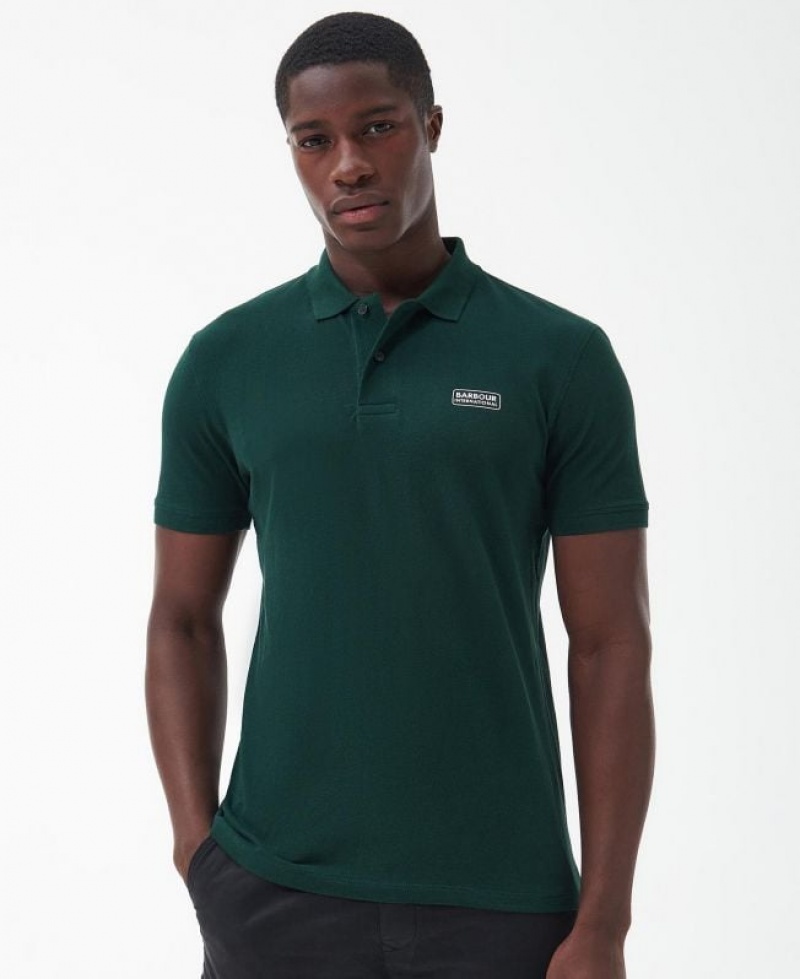 Dark Green Men Barbour International Essential Polo Shirt | US-8746UFMXQ