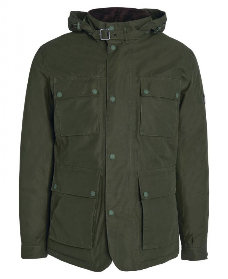 Dark Green Men Barbour International Handle Waterproof Jacket | US-8369NOPQB