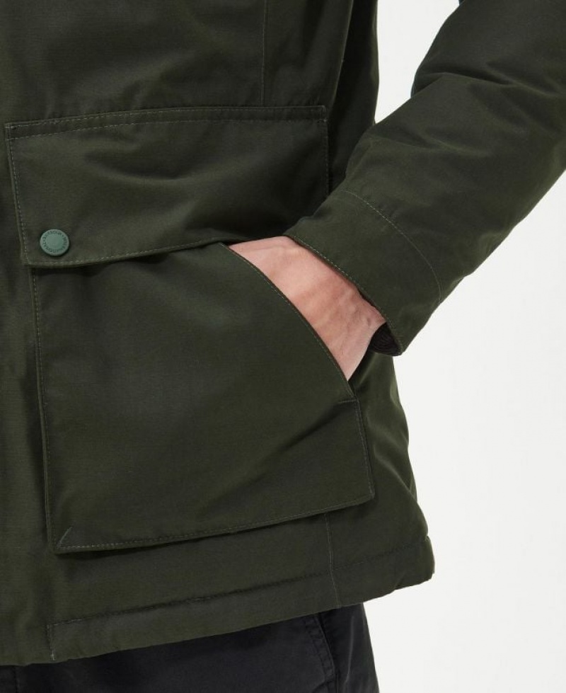 Dark Green Men Barbour International Handle Waterproof Jacket | US-8369NOPQB