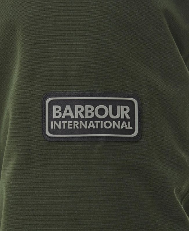 Dark Green Men Barbour International Handle Waterproof Jacket | US-8369NOPQB