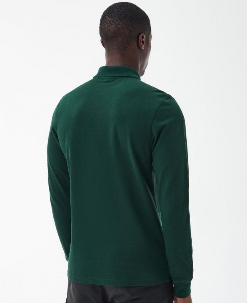 Dark Green Men Barbour International Polo Shirt | US-8263GWYTH