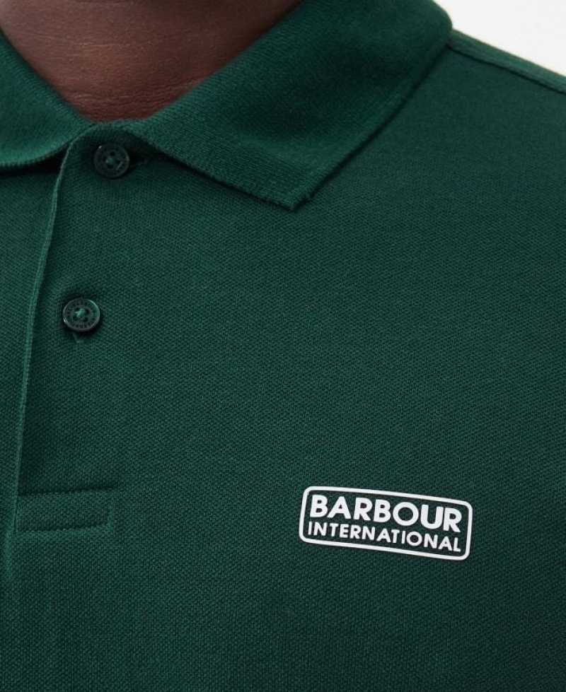 Dark Green Men Barbour International Polo Shirt | US-8263GWYTH