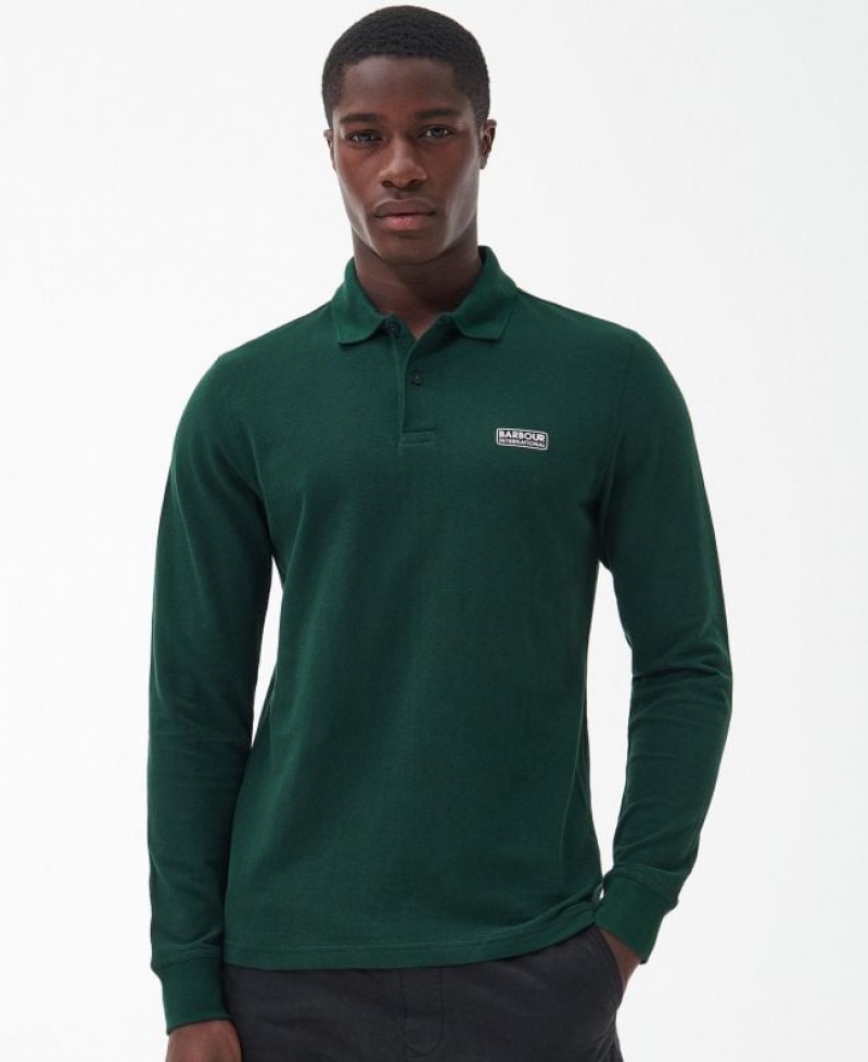 Dark Green Men Barbour International Polo Shirt | US-8263GWYTH