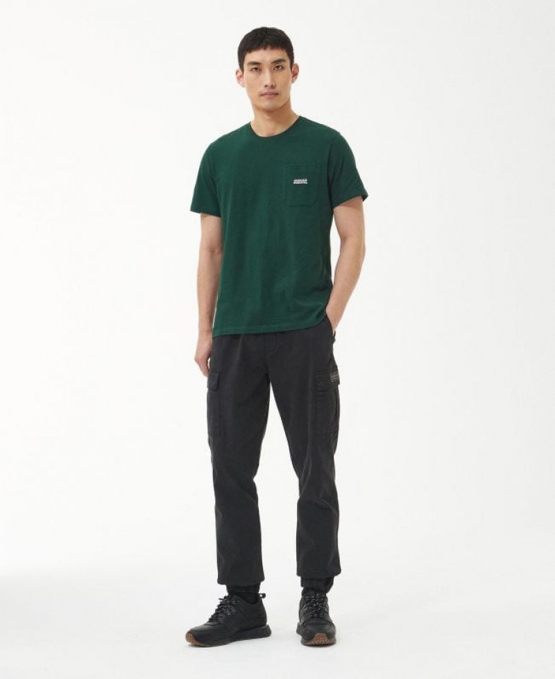 Dark Green Men Barbour International Radok Pocket T-Shirts | US-9638BJVZE