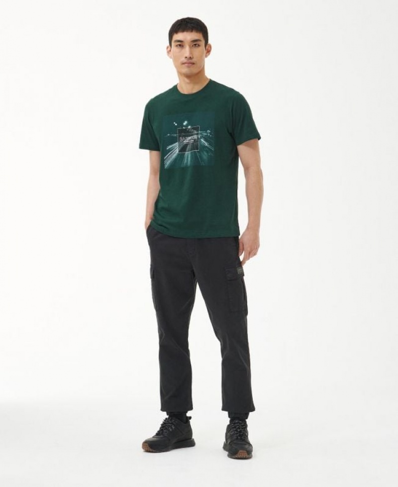 Dark Green Men Barbour International Speed T-Shirts | US-8042JDEVZ