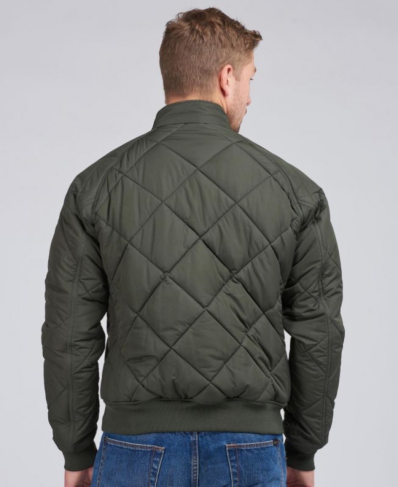 Dark Green Men Barbour International Steve McQueen Quilted Jacket | US-4078PRCBH