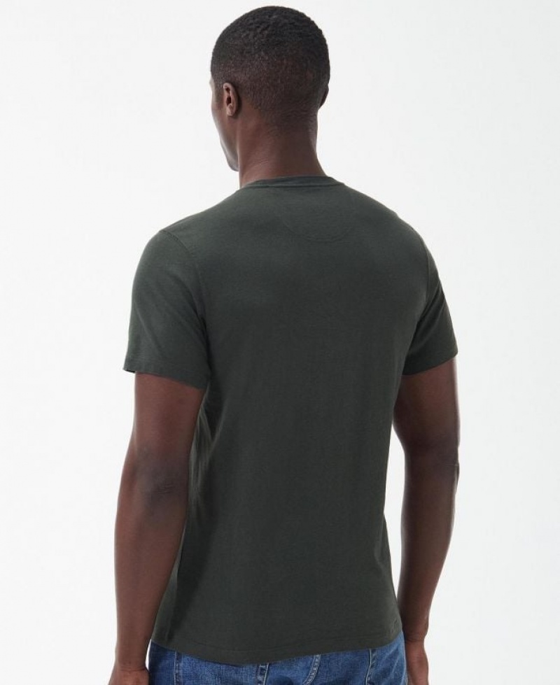 Dark Green Men Barbour International Taylor T-Shirts | US-8532KRPOH