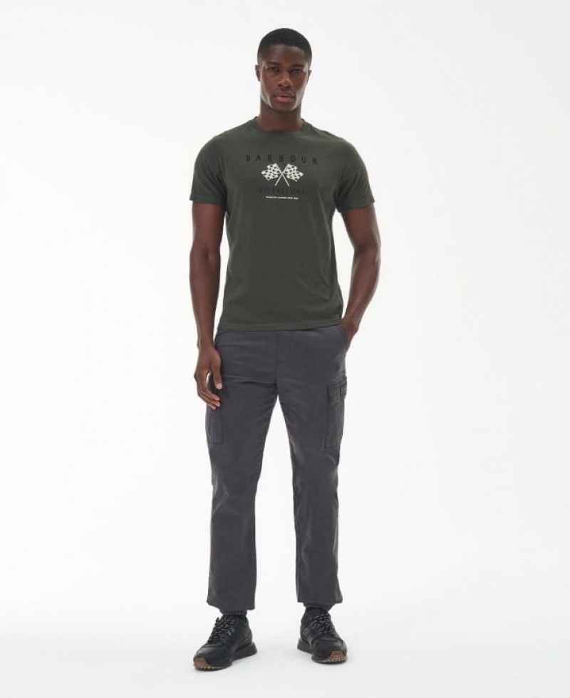 Dark Green Men Barbour International Victory T-Shirts | US-5086EWPIV