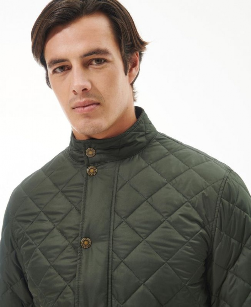 Dark Green Men Barbour Lowerdale Quilted Jacket | US-3160QIOHC