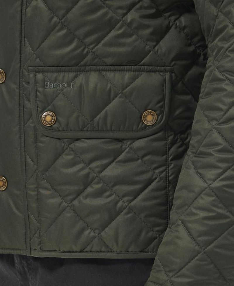 Dark Green Men Barbour Lowerdale Quilted Jacket | US-3160QIOHC