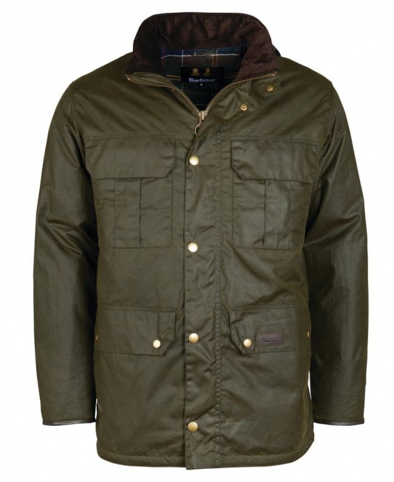 Dark Green Men Barbour Malcolm Waxed Jacket | US-6807ZJCIT