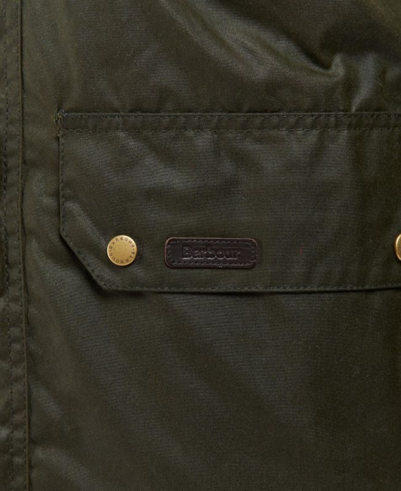 Dark Green Men Barbour Malcolm Waxed Jacket | US-6807ZJCIT