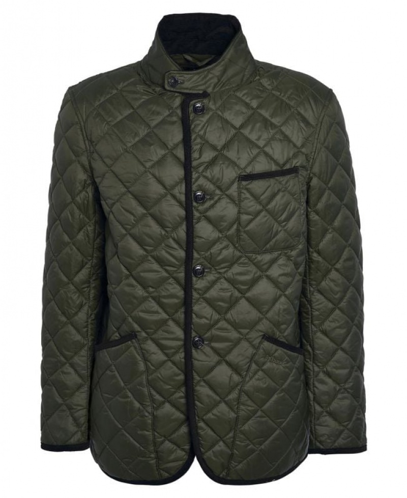 Dark Green Men Barbour Modern Liddesdale Quilted Jacket | US-4581SGRMN