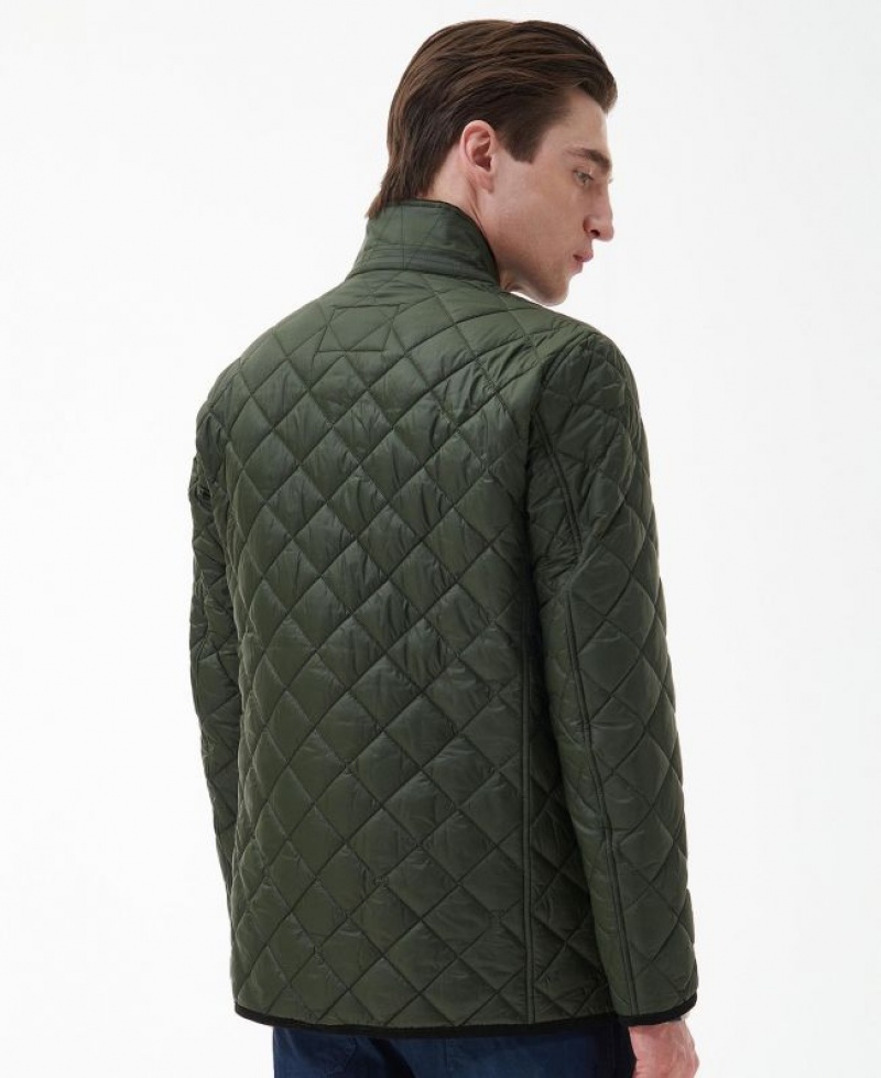 Dark Green Men Barbour Modern Liddesdale Quilted Jacket | US-4581SGRMN