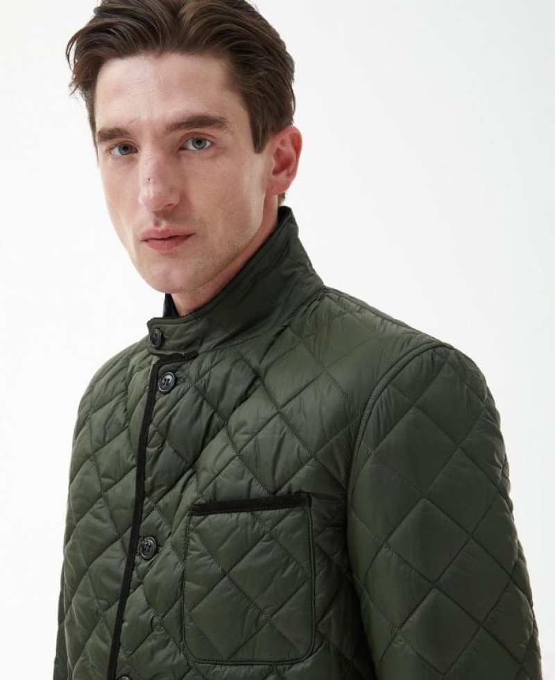 Dark Green Men Barbour Modern Liddesdale Quilted Jacket | US-4581SGRMN