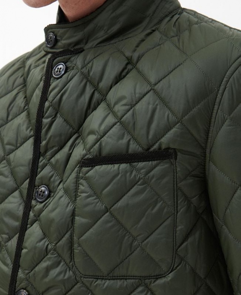 Dark Green Men Barbour Modern Liddesdale Quilted Jacket | US-4581SGRMN