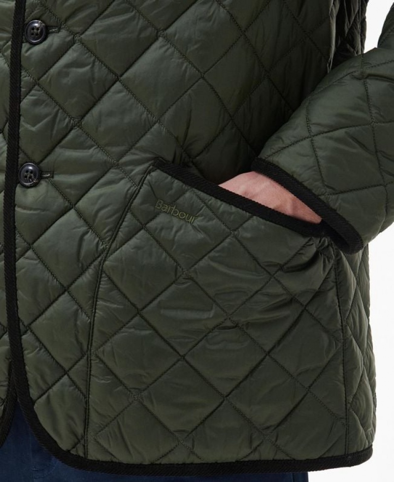 Dark Green Men Barbour Modern Liddesdale Quilted Jacket | US-4581SGRMN