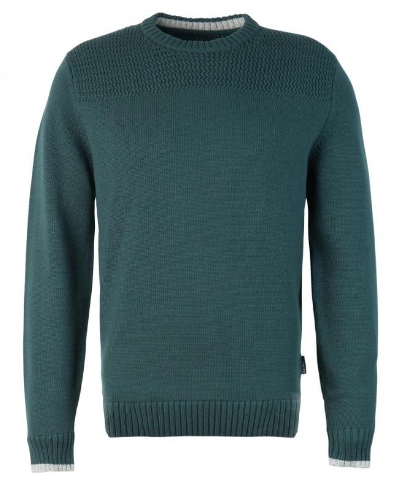 Dark Green Men Barbour Scull Crew-Neck Sweatshirt | US-4573CJQZL