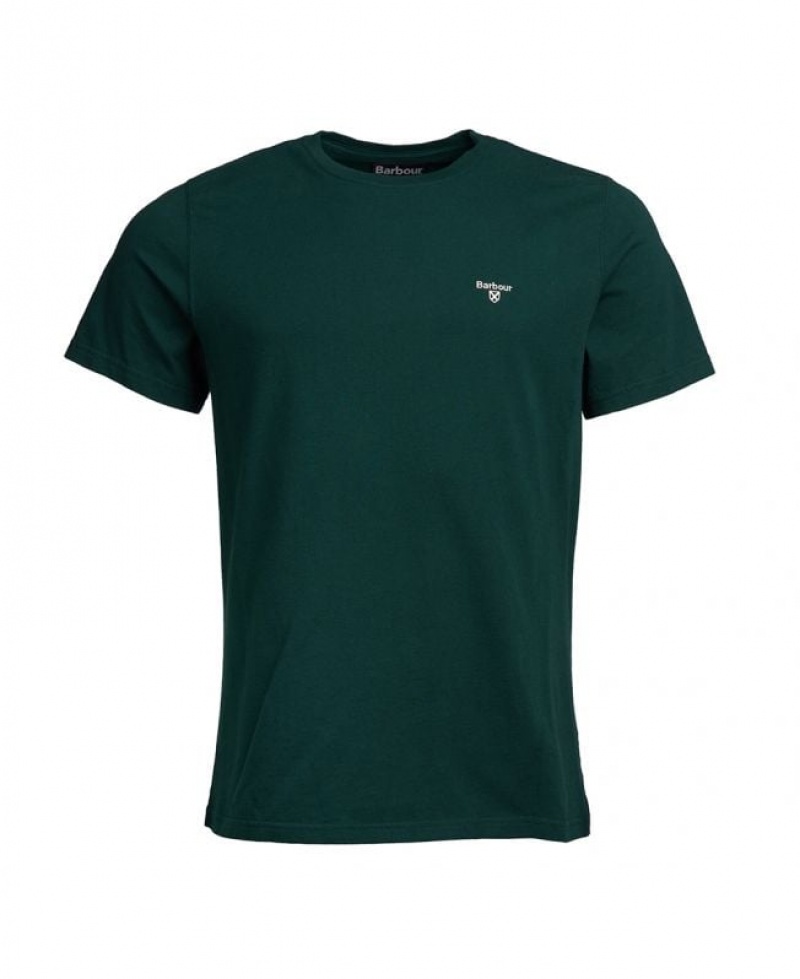 Dark Green Men Barbour Sports T-Shirts | US-1685MORZW