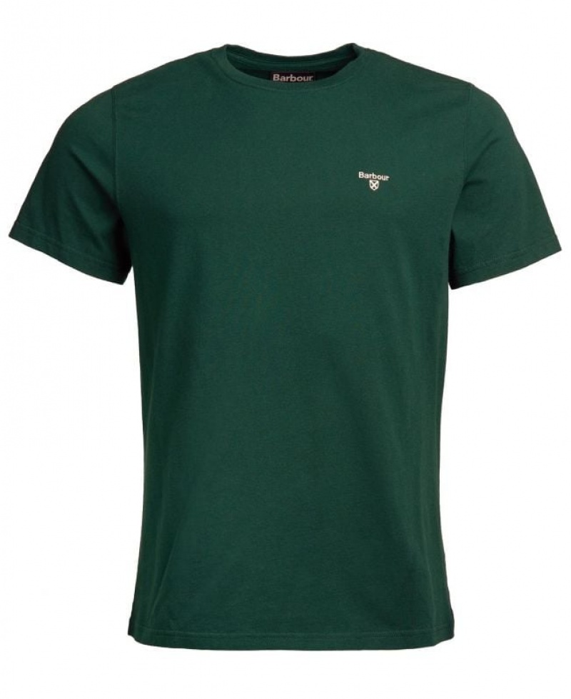 Dark Green Men Barbour Sports T-Shirts | US-1685MORZW