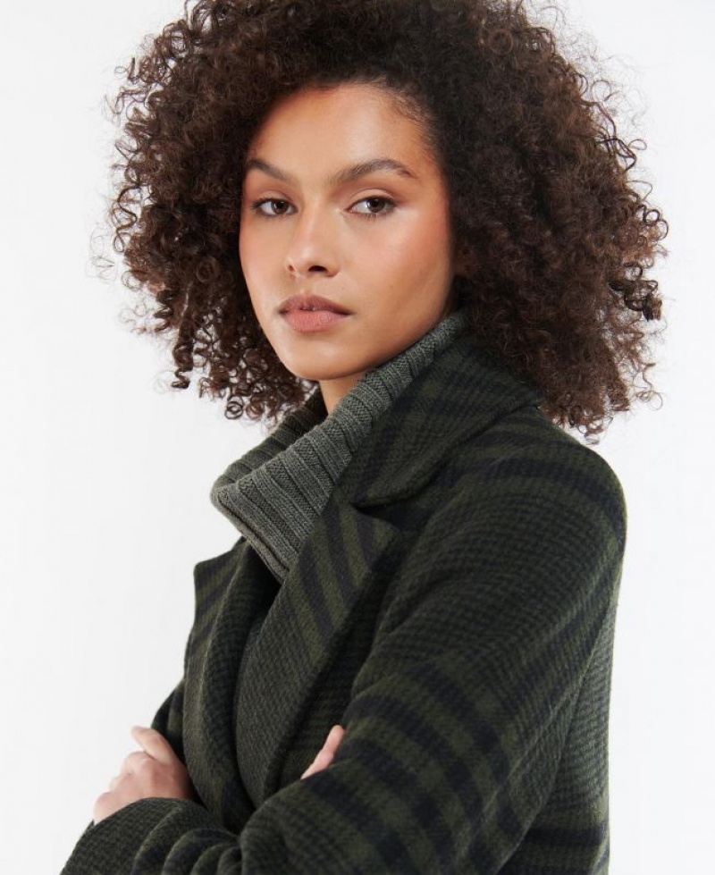 Dark Green Women Barbour Byron Wool Casual Jacket | US-7634ECUSQ