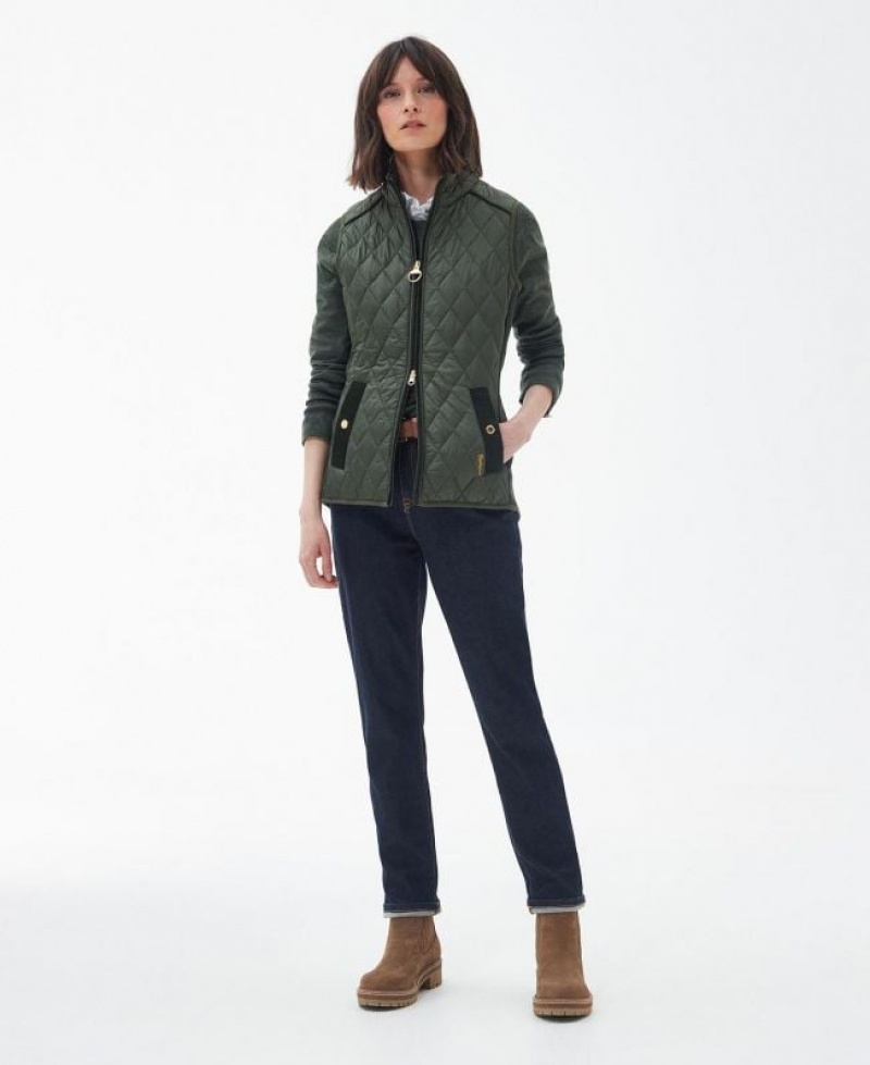 Dark Green Women Barbour Poppy Vest | US-0826RGUWD