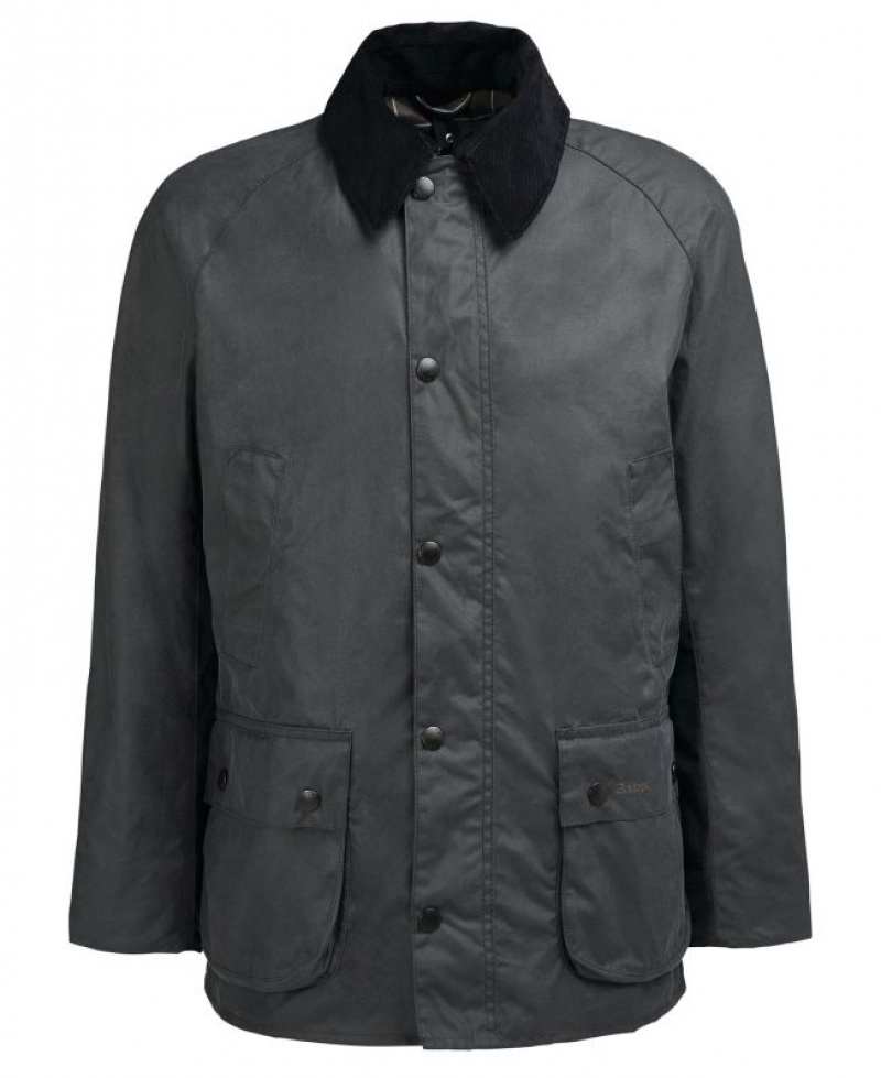 Dark Grey Men Barbour Ashby Waxed Jacket | US-5483RSMQJ