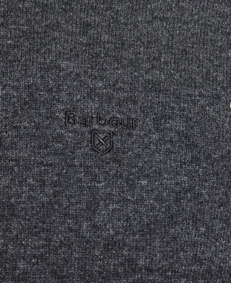 Dark Grey Men Barbour Essential Lambswool Crew Neck Sweatshirt | US-4685ANKJS