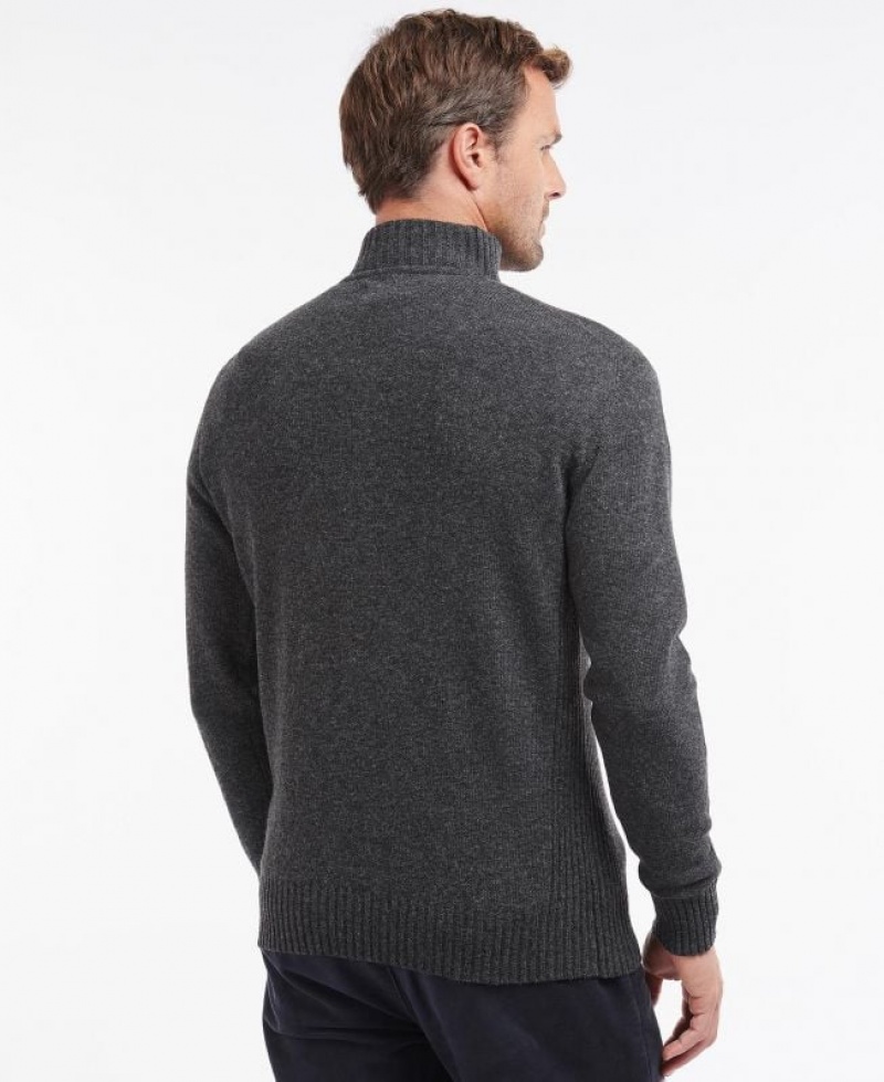 Dark Grey Men Barbour Essential Lambswool Half Zip Sweater | US-5182LGEVM