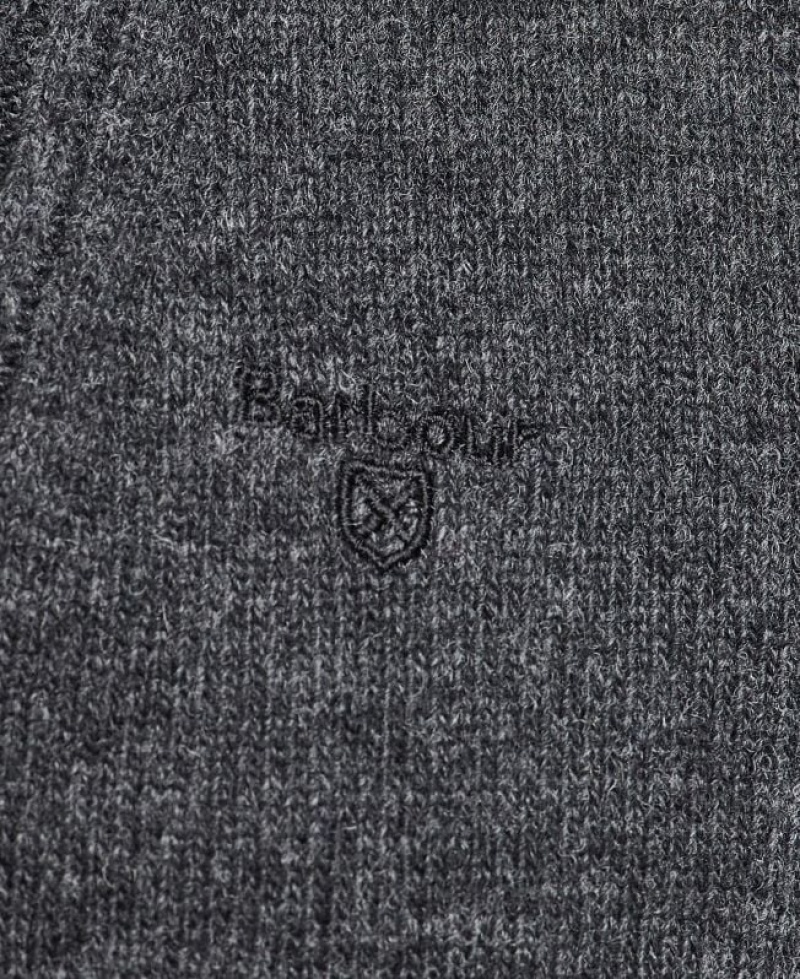 Dark Grey Men Barbour Essential Lambswool Half Zip Sweater | US-5182LGEVM