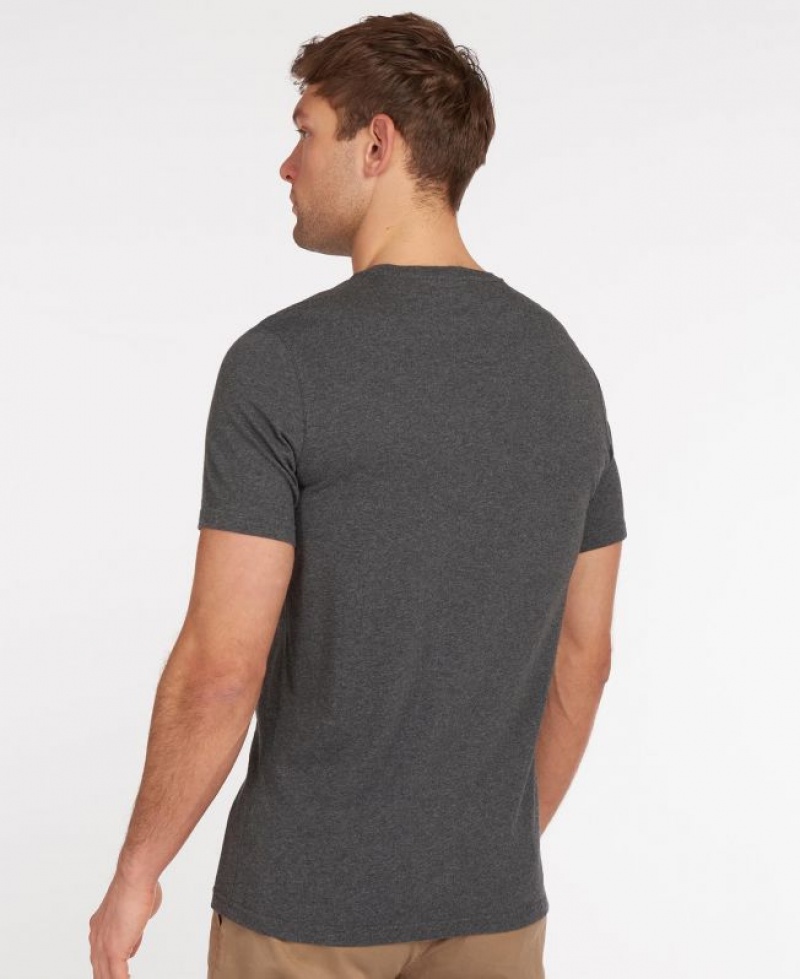 Dark Grey Men Barbour Essential Sports T-Shirts | US-3209DOVBN