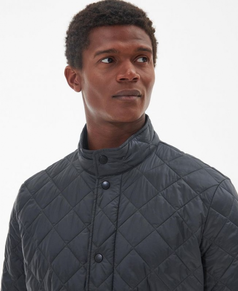 Dark Grey Men Barbour Flyweight Chelsea Quilted Jacket | US-9874RUIQV