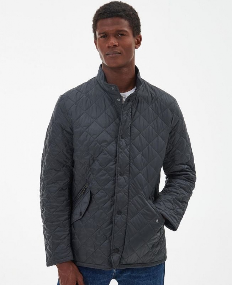 Dark Grey Men Barbour Flyweight Chelsea Quilted Jacket | US-9874RUIQV