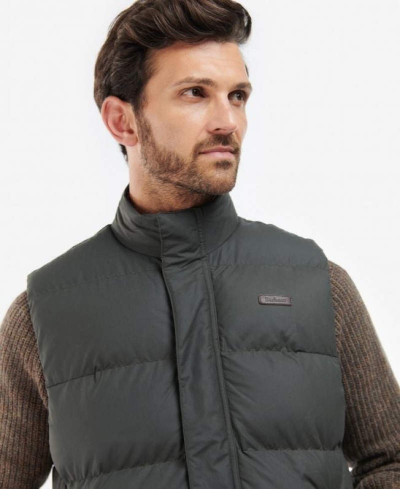 Dark Grey Men Barbour Fontwell Vest | US-7148ZYUON