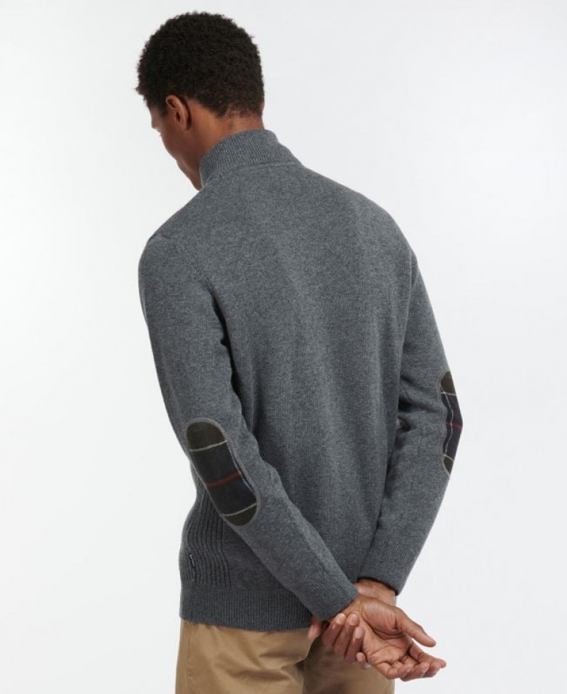 Dark Grey Men Barbour Holden Half Zip Sweater | US-2917AQZLF