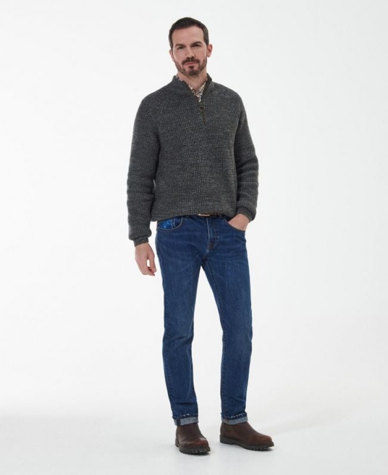 Dark Grey Men Barbour Horseford Half-Zip Sweater | US-7032IVTPD