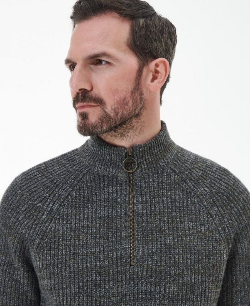 Dark Grey Men Barbour Horseford Half-Zip Sweater | US-7032IVTPD